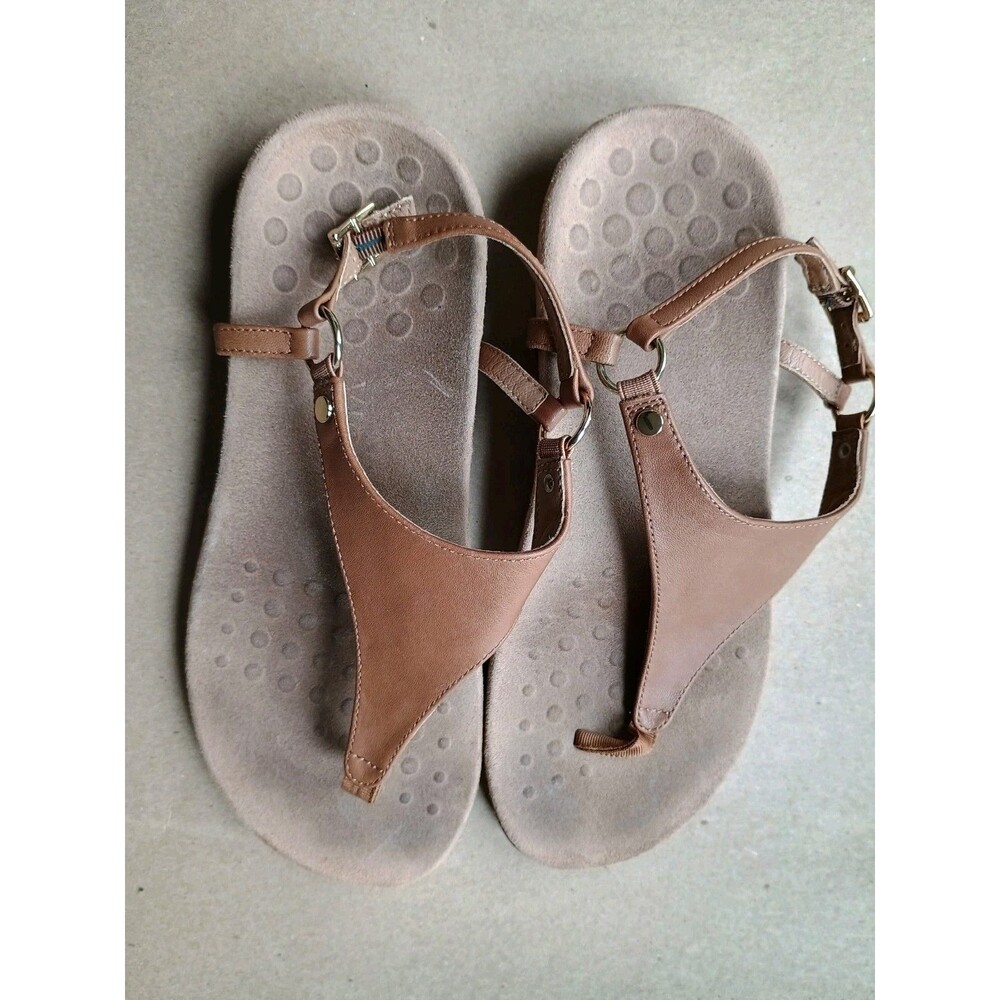 Vionic Women's Kirra II Leather Wedge Sandal Camel Sz 8.5 - Picture 6 of 6